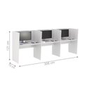 Ver imagem 2 de Mesa de Trabalho Call Center 3 Lugares Tripla Fechada - Branco