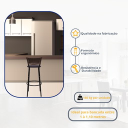 Banqueta para Cozinha Banco Alto Junco Argila Balcão Ilha Bancada Bares Piscina Área Gourmet - 3