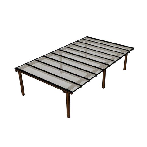 Kit Policarbonato Cristal 6mm 7,00m x 4,00m - Perfis Naturais