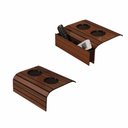 Ver imagem 1 de Kit 2 Bandeja Esteira para Braço de Sofá Mel com Porta Copos e Controle