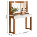 Ver imagem 5 de Escrivaninha Penteadeira Camarim Real Cinamomo Mel/Branco - Mobler