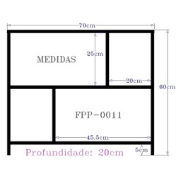 Rack Nicho Aparador para Sala Quarto Escritório Cozinha Hall 20x60x70 - Branco Tx - 3
