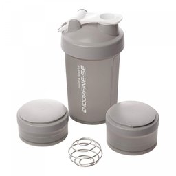 Garrafa Shaker 3 em 1 de Plástico Performance Cinza 620ml - 2