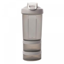 Garrafa Shaker 3 em 1 de Plástico Performance Cinza 620ml - 4