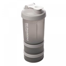 Garrafa Shaker 3 em 1 de Plástico Performance Cinza 620ml - 1