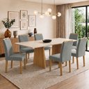 Ver imagem 1 de Conjunto Sala de Jantar 6 Lugares Retangular Tampo MDF 160x80cm Mesa Lyra e Cadeiras Carol