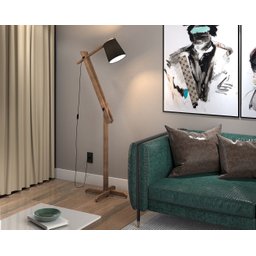 Abajur de Quarto Luminária de Chão Articulável Leitura:preto - 3