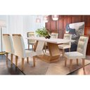 Ver imagem 1 de Conjunto: Mesa Sala Jantar Alvorada C/ Tampo Madeirado Canto Reto 180x90cm e 6 Cadeiras Imperatriz