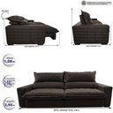 Ver imagem 2 de Sofá Retrátil e Reclinável 2,95m Molas Ensacadas Cama inBox Elegance com ThermoGel Velusoft Caf