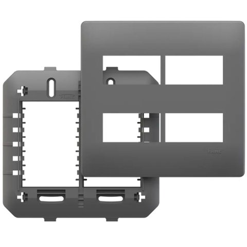 Placa 4x4 Suporte para 4 Módulos Distanciados Habitat Onix - 06445750 - Fame
