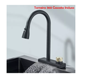 Ver imagem 3 de Cuba Gourmet Premium Torneira Cascata Lavador Copos Preto Aço Inoxidável 304 Pia Cozinha - Brinovar