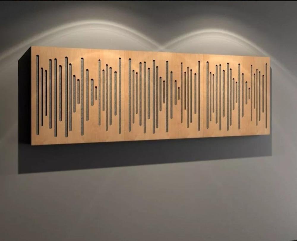 Painel Difusor Acústico com Espuma Wave MDF Cr - 01 Placa - 2