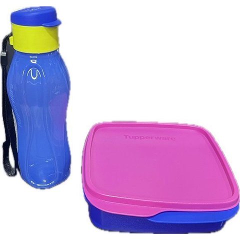 Tupperware Kit 2 Peças Marmiteira e Garrafa Azul