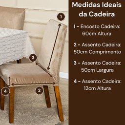 Capa de Cadeira Jantar Avulsa Lisa Splendore Ajustável com Elástico - Tecido Veludo Suede Decoração  - 4