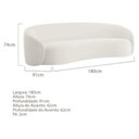 Ver imagem 5 de Sofá Amore 3 Lugares Fixo 180cm Branco Bouclé com 2 Poltronas Mabe Magazine