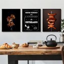 Ver imagem 2 de Kit 3 Quadros Cantinho Churrasco- Fotografias 24x18cm - com Vidro:madeira Branca