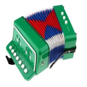 SANFONA MINI ACORDEON VERDE INFANTIL 3 BAIXOS GAITA ESTILO PROFISSIONAL