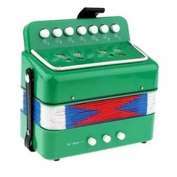 SANFONA MINI ACORDEON VERDE INFANTIL 3 BAIXOS GAITA ESTILO PROFISSIONAL - 2