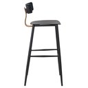 Ver imagem 4 de Kit 2 Banquetas Altas Analu Rivatti 100cm (alt) Assento Encosto Pp Preto Detalhe Pu Marrom Base Aço
