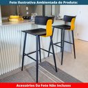 Ver imagem 6 de Kit 2 Banquetas Altas Analu Rivatti 100cm (alt) Assento Encosto Pp Preto Detalhe Pu Marrom Base Aço