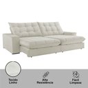 Ver imagem 2 de Sofá Livy Linho 02 Módulos de 100m B25cm Meu Sofá Online A302 Linho Branco