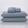 Jogo Lençol 400 Fios Ponto Palito Cama Casal 3pçs Poliéster - Cinza - 1