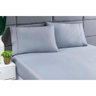 Jogo Lençol 400 Fios Ponto Palito Cama Casal 3pçs Poliéster - Cinza - 5