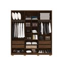 Ver imagem 3 de Guarda Roupa Casal Solar do Lago 6 Portas de Bater 4 Gavetas MDF Imbuia Fendi Vila Rica