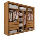 Ver imagem 4 de Guarda-roupa Casal Guarujá 6 Portas 6 Gavetas com Espelho 100% Mdf Peroba - Panorama Móveis