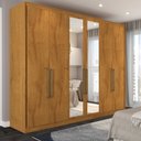Ver imagem 1 de Guarda-roupa Casal Guarujá 6 Portas 6 Gavetas com Espelho 100% Mdf Peroba - Panorama Móveis