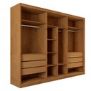 Ver imagem 7 de Guarda-roupa Casal Guarujá 6 Portas 6 Gavetas com Espelho 100% Mdf Peroba - Panorama Móveis