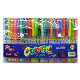 Kit de Canetas Gel Glitter Esferográficas 24 Cores Perfumado Escola Creche - 5