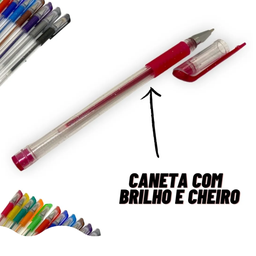 Kit de Canetas Gel Glitter Esferográficas 24 Cores Perfumado Escola Creche - 4
