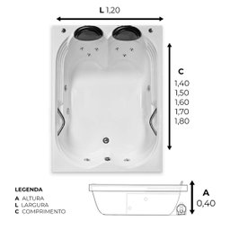 Banheira Dupla Hierro Completa com Hidro - 220v - 3