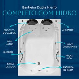 Banheira Dupla Hierro Completa com Hidro - 220v - 4