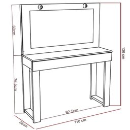 Penteadeira Camarim Escrivaninha Realeza M20 Branco - Mpozenato - 4