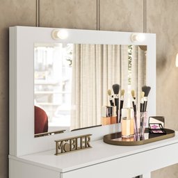 Penteadeira Camarim Escrivaninha Realeza M20 Branco - Mpozenato - 6