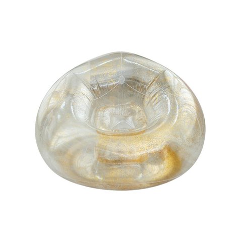 Poltrona Inflável Lazy Lounge Glitter com Puff Vg Plus Gold