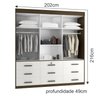 Guarda Roupa Casal Florianopolis 3 Portas de Correr 9 Gavetas MobyCasa Moveis Ype - 2