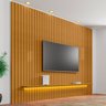 Painel para Tv até 75 Polegadas 220cmx230cm Ripado 2 Prateleiras com Led 100% Mdf Roma - 6