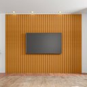 Ver imagem 7 de Painel Ripado para TV até 75 Polegadas com LED 100% MDF 230cmx220cm 2 Prateleiras Roma Marrom Cinamomo