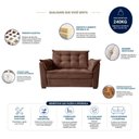 Ver imagem 5 de Sofá 2 Lugares e 2 Poltrona Decorativa para Sala de Estar Suede Marrom