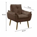Ver mais imagens de Sofá 2 Lugares e 2 Poltrona Decorativa para Sala de Estar Suede Marrom