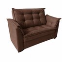 Ver imagem 2 de Sofá 2 Lugares e 2 Poltrona Decorativa para Sala de Estar Suede Marrom