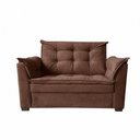 Ver imagem 3 de Sofá 2 Lugares e 2 Poltrona Decorativa para Sala de Estar Suede Marrom