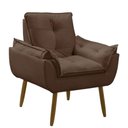 Ver imagem 6 de Sofá 2 Lugares e 2 Poltrona Decorativa para Sala de Estar Suede Marrom
