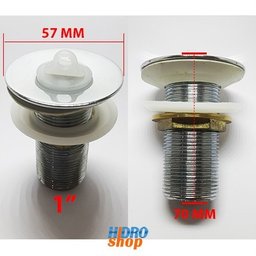 Válvula Escoamento Lavatório Cromada Sem Ladrão 1" Barato - 1603 - 2