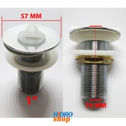 Válvula Escoamento Lavatório Cromada Sem Ladrão 1" Barato - 1603 - 3