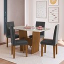 Ver imagem 1 de Conjunto Mesa de Jantar com 4 Cadeiras Multimóveis CR50210 Freijó/Off White/Grafite