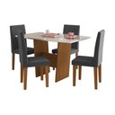 Ver imagem 2 de Conjunto Mesa de Jantar com 4 Cadeiras Multimóveis CR50210 Freijó/Off White/Grafite